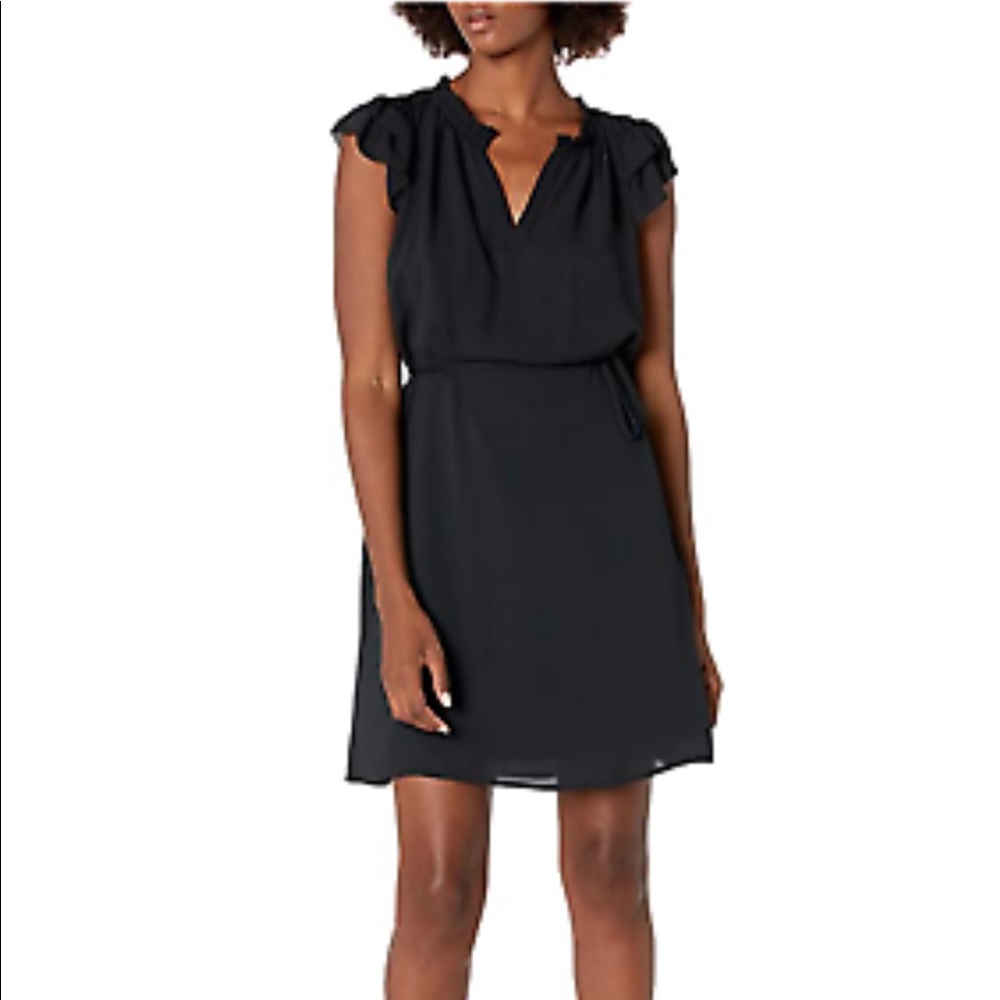 NWOT Lark & Ro Women's Relaxed Fit Lightweight Georgette Split Neck Dress